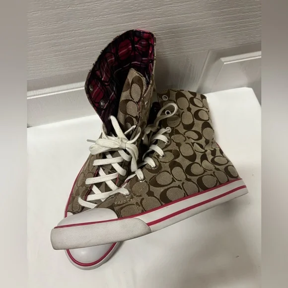 Coach Women Ankle Sneakers Signature Pattern Shoes Size 10 - Picture 8 of 16